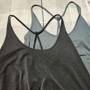 Old Navy Flowy Women's Camisole Set - Charcoal Gray and Teal Blue, SMALL TALL